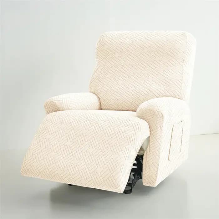 Housse de canapé inclinable fendue 1 place pour salon Jacquard