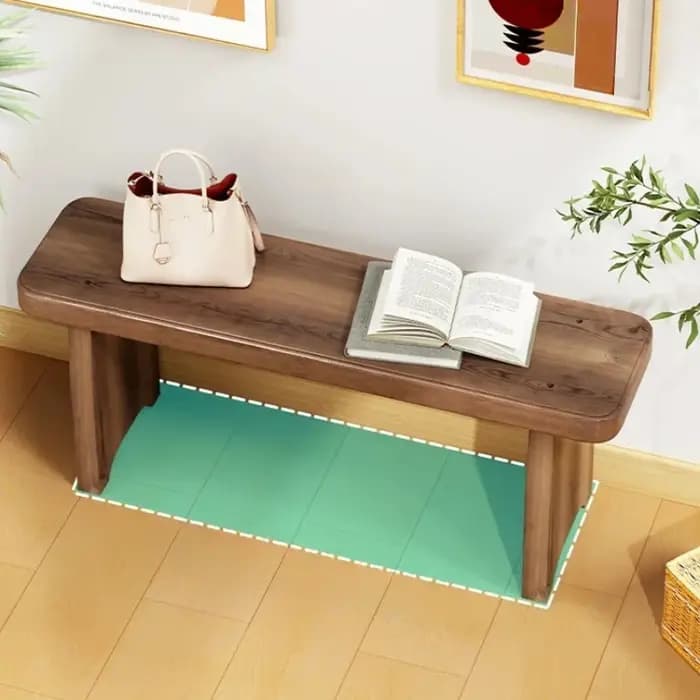  Banc d'entrée en bois massif – Tabouret polyvalent pour salon