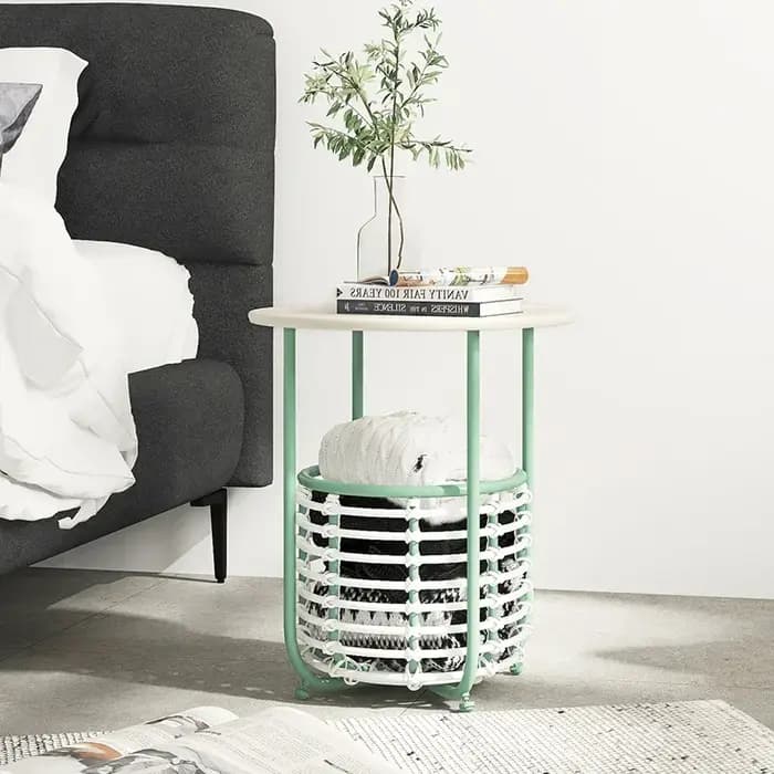 Table d'appoint d'angle ronde Vintage