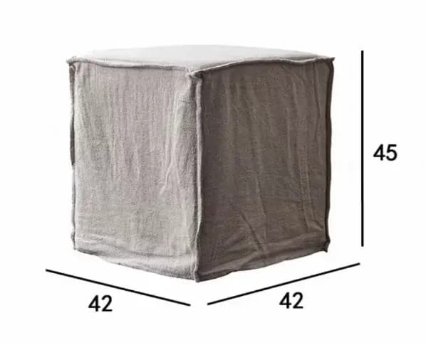 Canapé droit en lin, style bloc de tofu, amovible et lavable, pour salon, avec assise large et profo