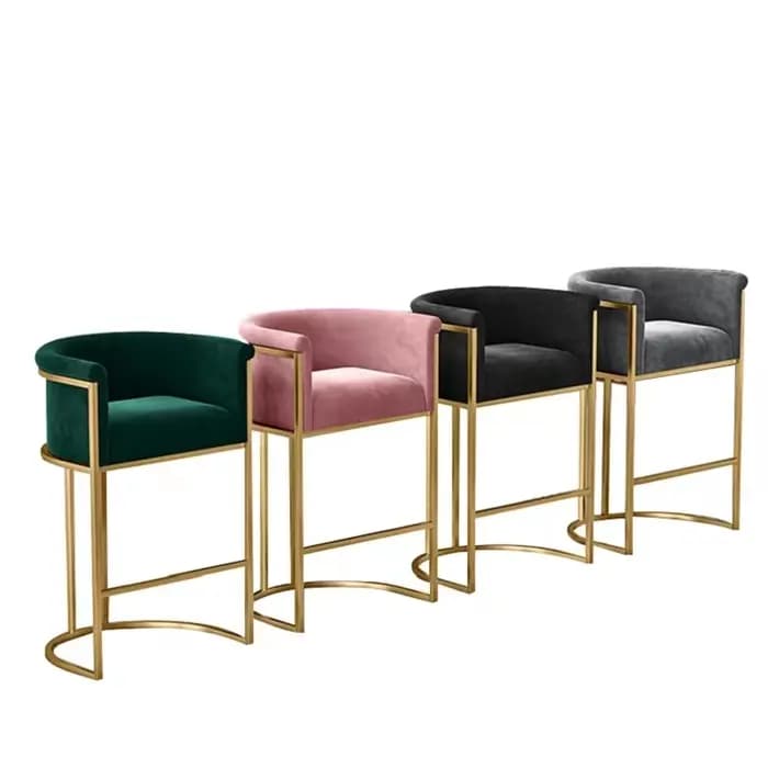 Counter-Chaise de salle à manger moderne avec pieds en métal