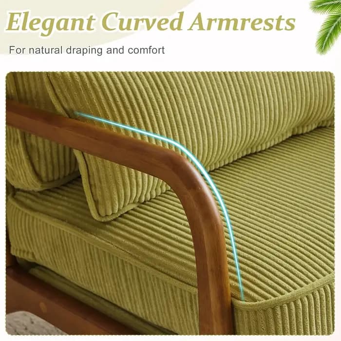 Fauteuil d'appoint en velours côtelé premium amélioré, fauteuil rembourré, chaise de lecture confort
