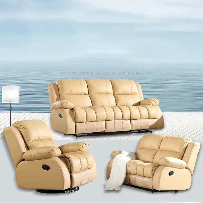 MINGDIBAO-Canapé inclinable en cuir véritable, canapé multifonctionnel, fauteuil inclinable manuel o