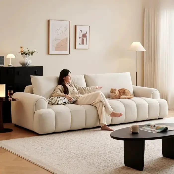 Canapé d'angle convertible pour hôtel, canapé relaxant confortable, poufs et meubles d'appoint pour salon