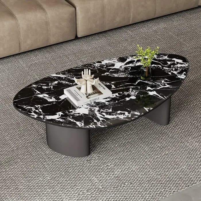 Table basse de salon de luxe léger en dalle de roche