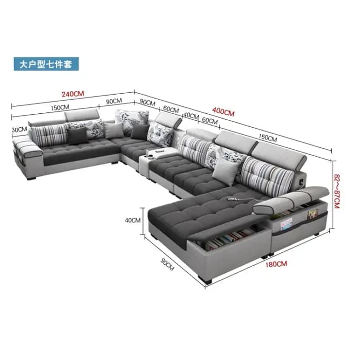 Canapé de rangement classique pour adultes