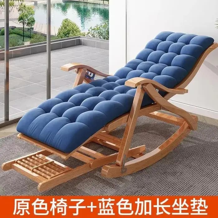 Chaise à bascule en bambou naturel avec pédale de Massage