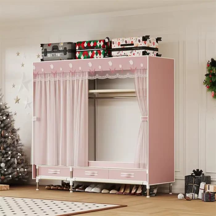 Armoire simple, durable et pratique, facile à assembler, ambiance natale, couverture et tiroirs en m