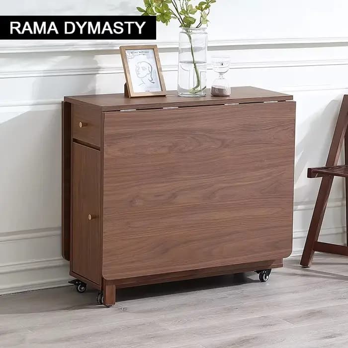 Table de salle à manger pliante extensible avec cuir chevelu tombant