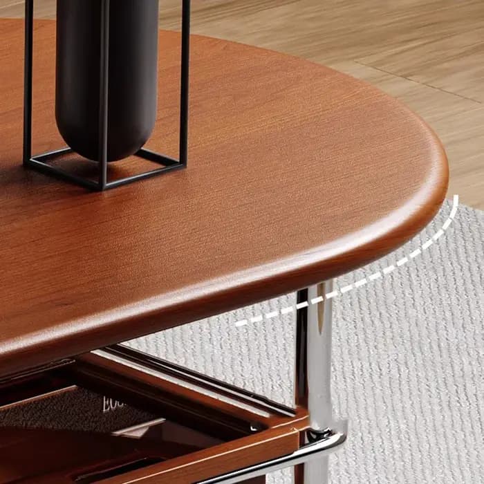 Table basse ovale avec pieds en métal