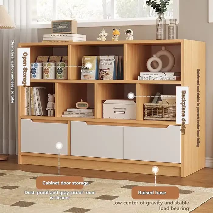 Bibliothèque du sol au plafond, support de rangement multifonctionnel pour la maison, salon, grande capacité, vitrine multicouche simple