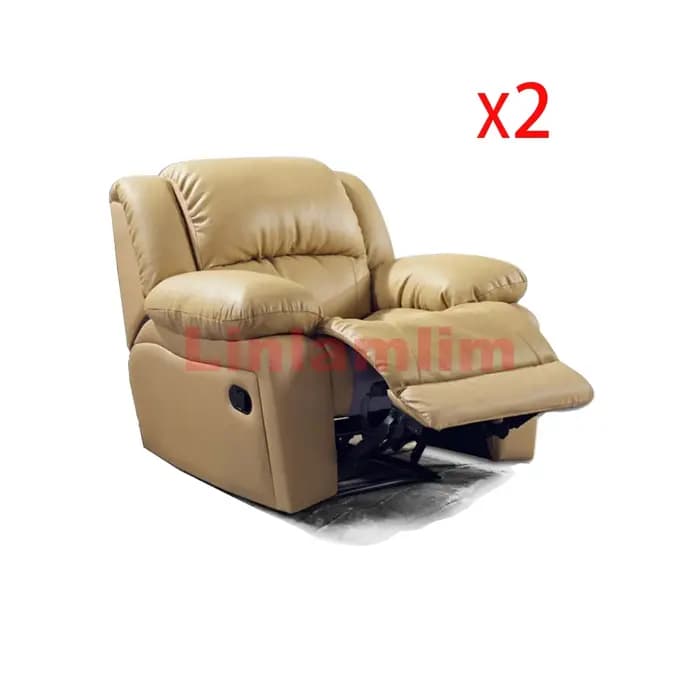 Canapé inclinable électrique MANBAS, canapé inclinable électrique moderne en cuir véritable avec dos