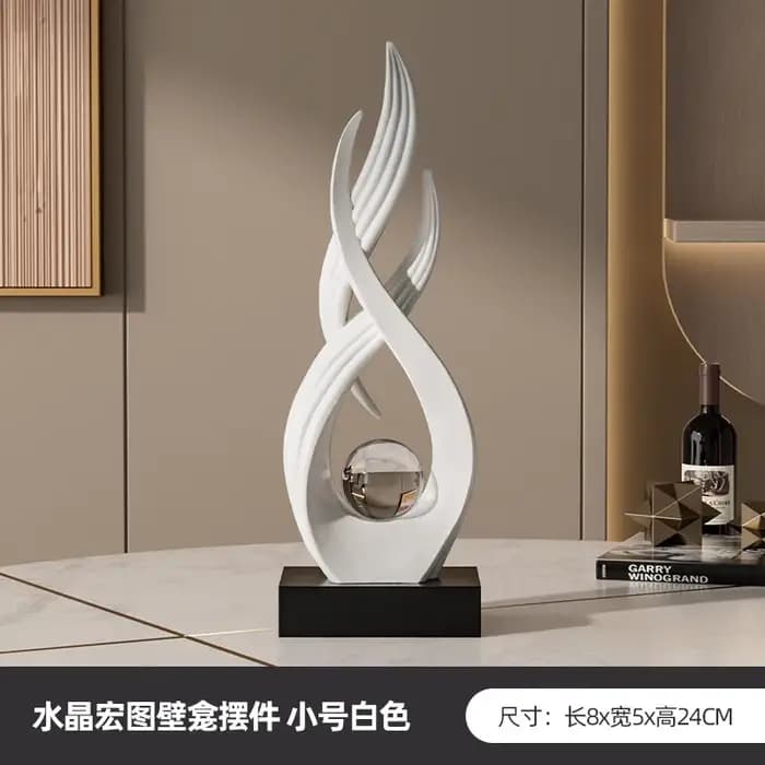 Vent et Eau en Mouvement - Meuble TV et Cave à Vin de Luxe Haut de Gamme pour Salon, Décoration 2026 Nouveaux Objets d'Artisanat Artistique