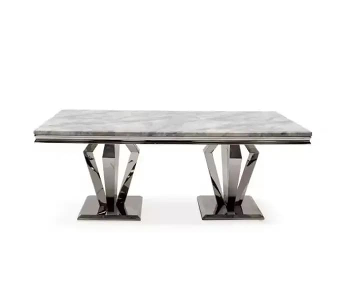 Ensemble de Table à manger 6 places de Style nordique de luxe moderne, meubles en métal avec dessus