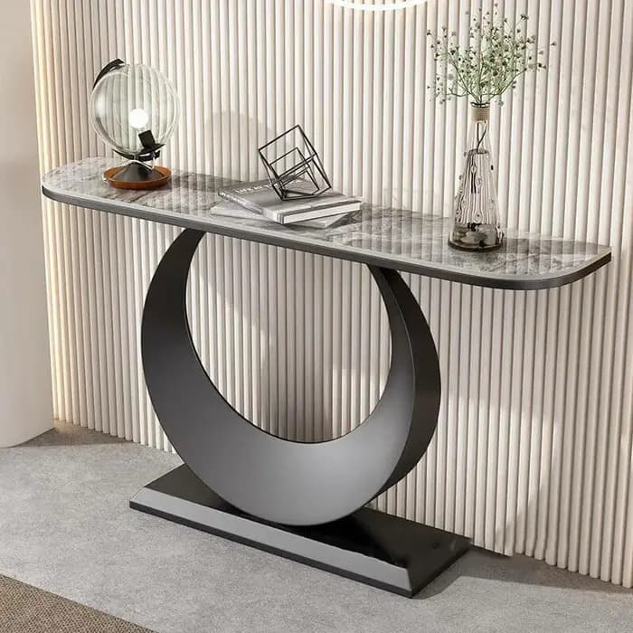 Console de rangement large, table d'entrée moderne et peu encombrante, style luxe léger, classique, meuble de salon