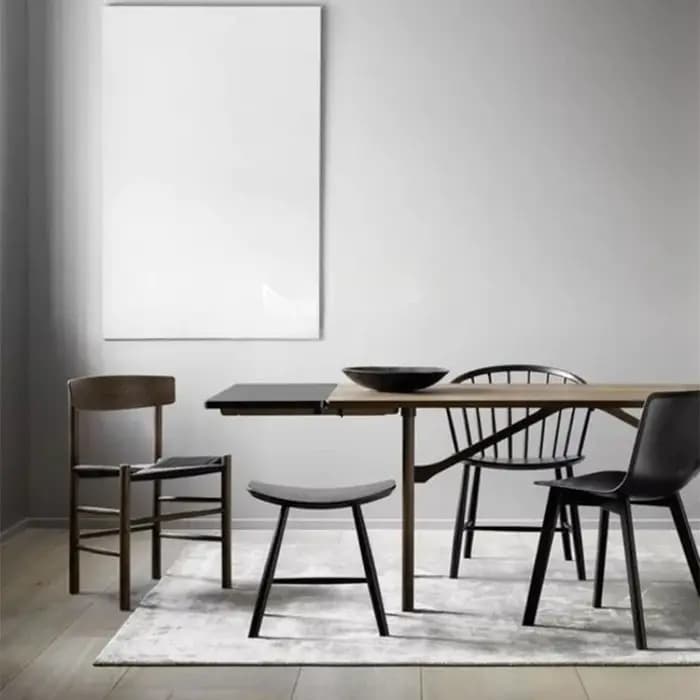Chaise de Salle à Manger en Bois Massif, Siège Tissé en Corde, Décontracté, Style Japonais, Danois,