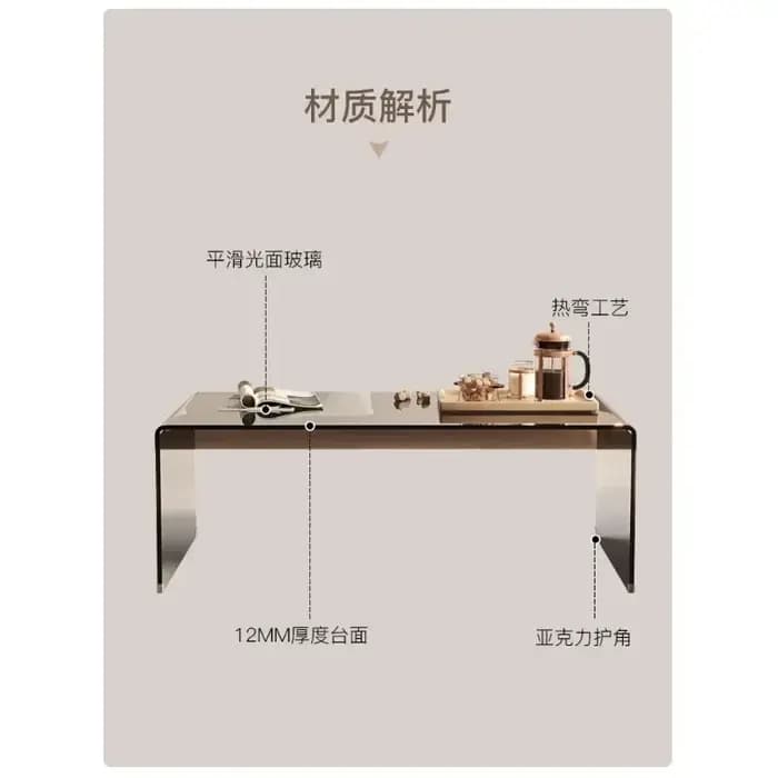 Nouvelle table basse en verre salon ménage rectangulaire petit appartement simple moderne mini burea
