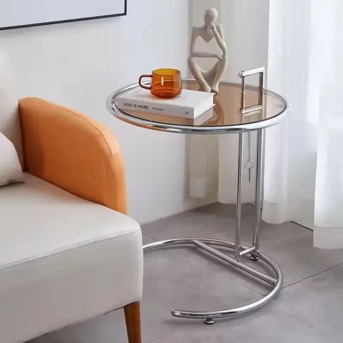 Tables basses en verre en acier inoxydable, meubles de salon nordiques, table d'appoint de balcon, t