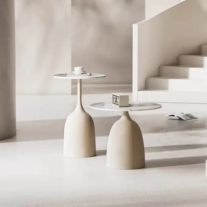 Table d'appoint ronde, design minimaliste