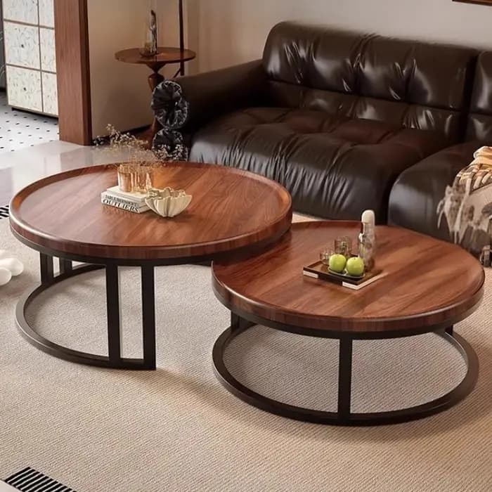 Tables basses rondes centrales Design en bois