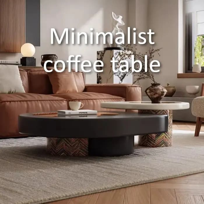 Table basse en bois massif avec rangement