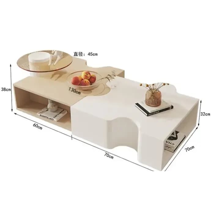 Table basse de rangement japonaise Design à couverture rigide Table basse de luxe minimaliste ensemb