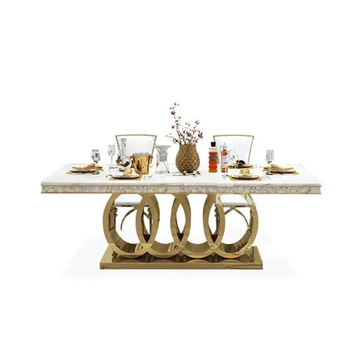Tables à manger modernes en marbre de luxe doux et petit appartement rectangulaire simple6People10Table