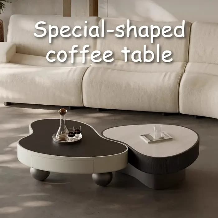 Table basse de forme spéciale avec rangement