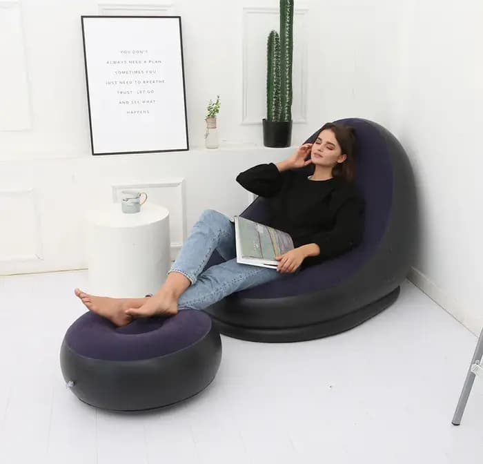 Nouveau canapé gonflable en peluche pour les paresseux canapé-lit pliable en plein air chaise allongée pratique