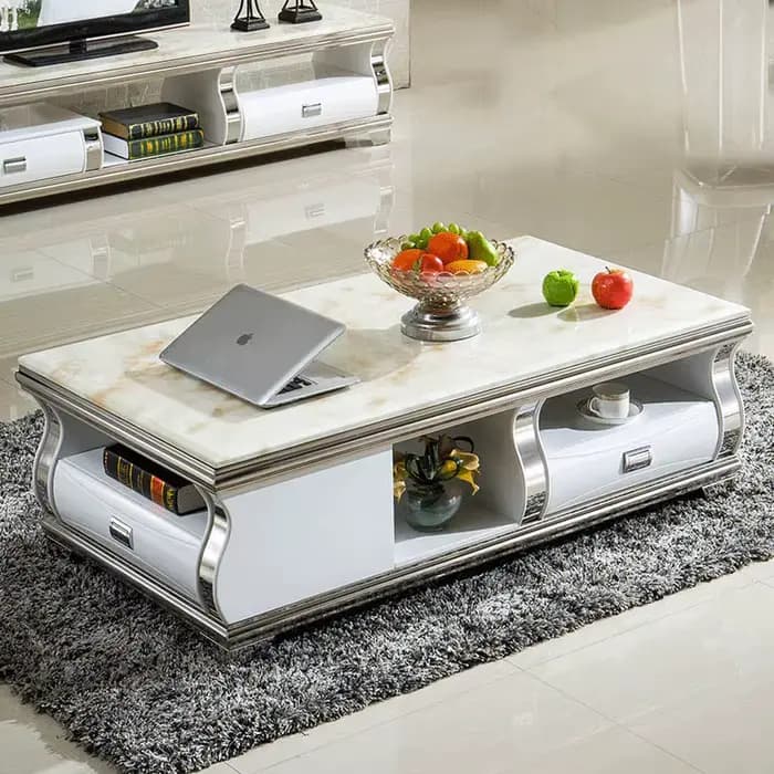 Linlamlim mn-Ensemble de meubles de salon en acier inoxydable