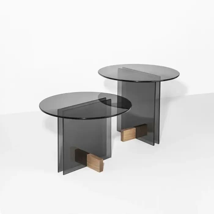 Tables basses transparentes grises modernes