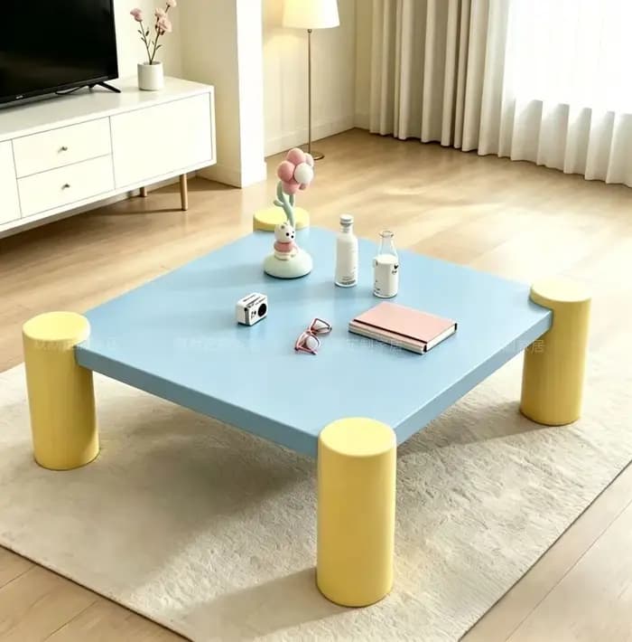 Table basse de service de luxe moderne en bois, design italien minimaliste, avec rangement, pour la
