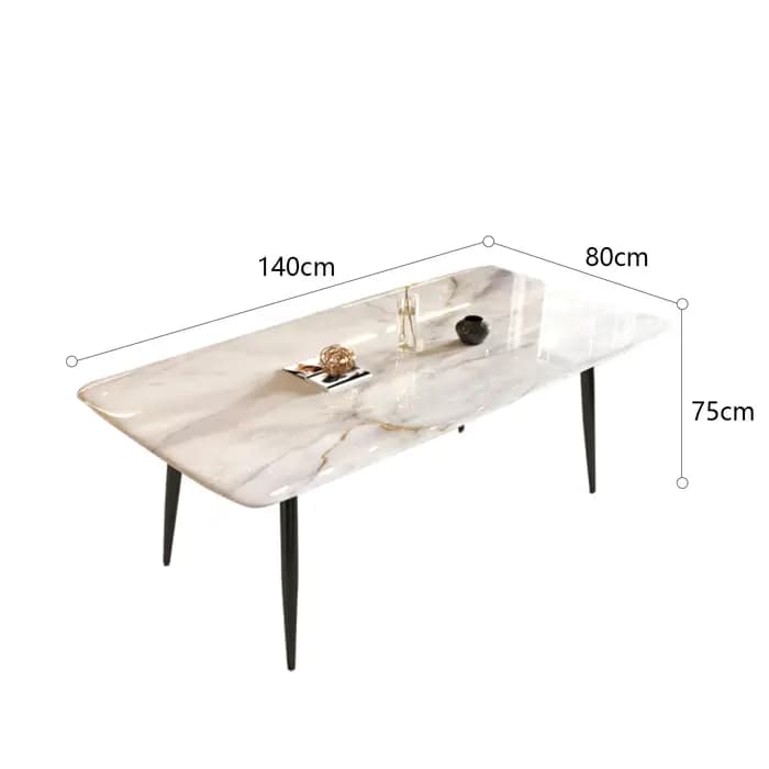Table à manger en pierre de cristal de couleur de luxe légère, moderne, Simple, haut de gamme, recta