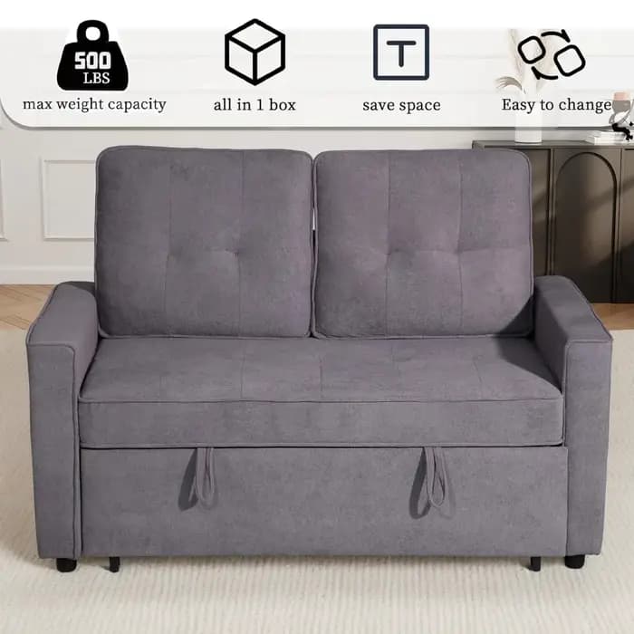 Canapé convertible, canapé-lit avec USB et dossier inclinable, canapé-lit moderne 3 en 1, personnali