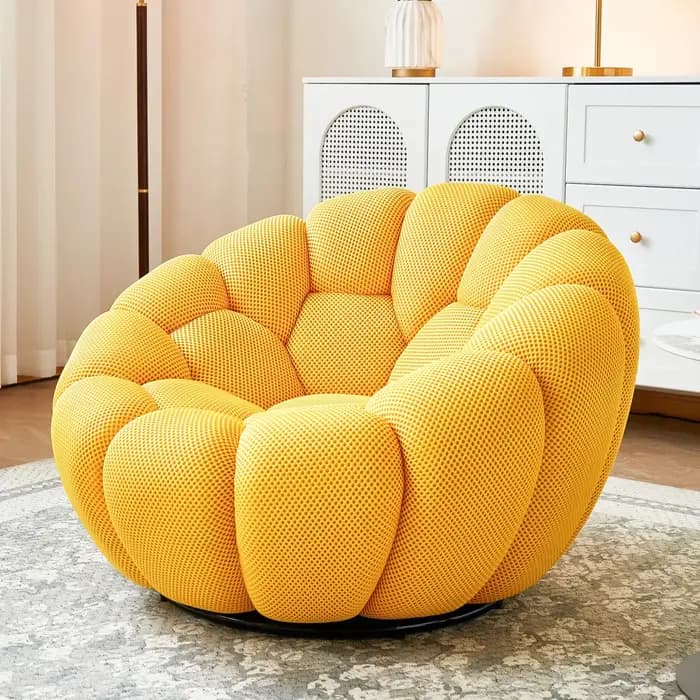 Fauteuil de relaxation individuel design en forme de citrouille, minimaliste italien, en mousse, san