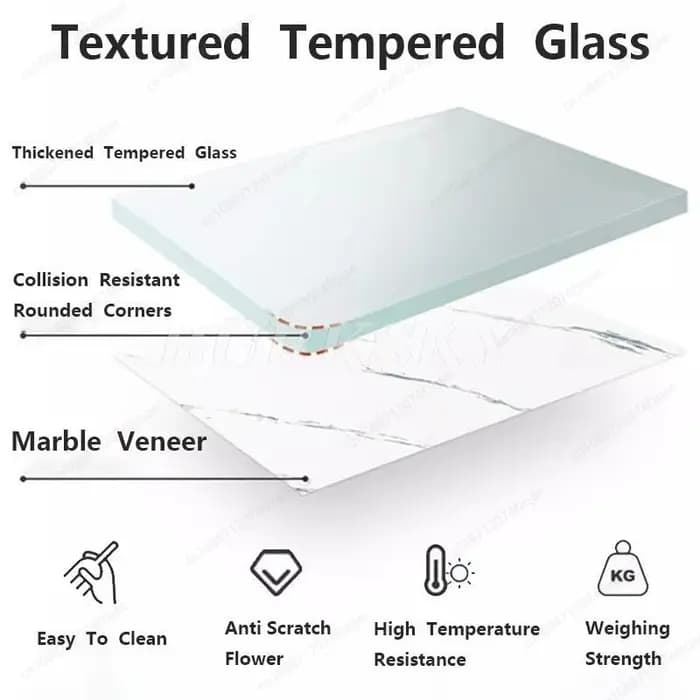Table basse simple moderne en verre trempé pour la maison
