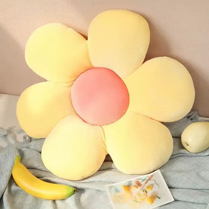Coussin de siège en peluche à fleurs colorées, 35-40cm, plante de dessin animé douce, marguerite en peluche, coussin de chaise, canapé, cadeau d'anniversaire pour amoureux