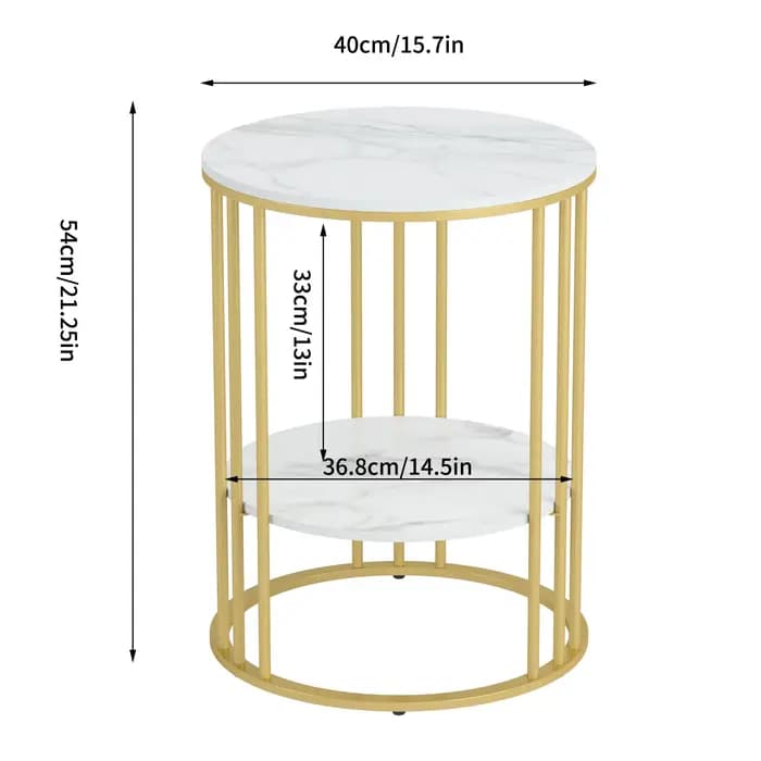 Table basse ronde en marbre avec cadre en métal, table d'appoint de canapé, meubles de salon, 3 coul