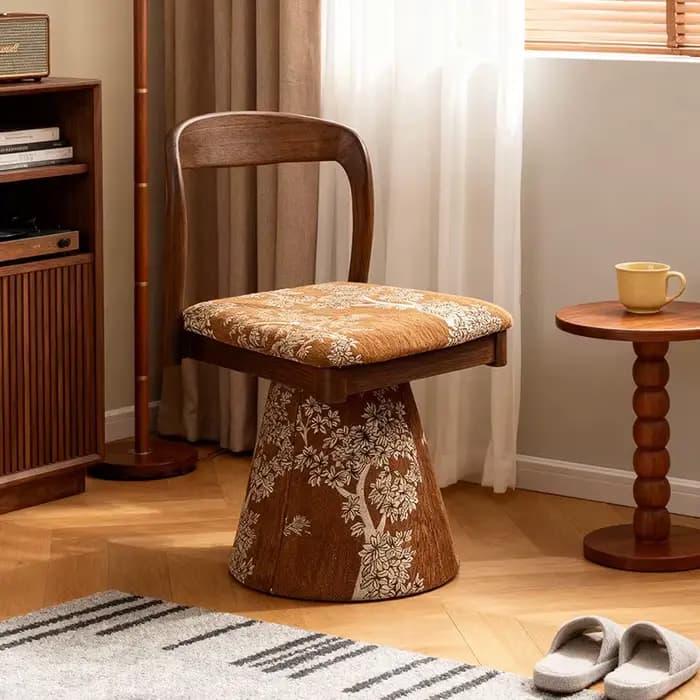 Fauteuil d'appoint moderne nordique à carreaux marron multifonctionnel pour chambre, salle à manger,