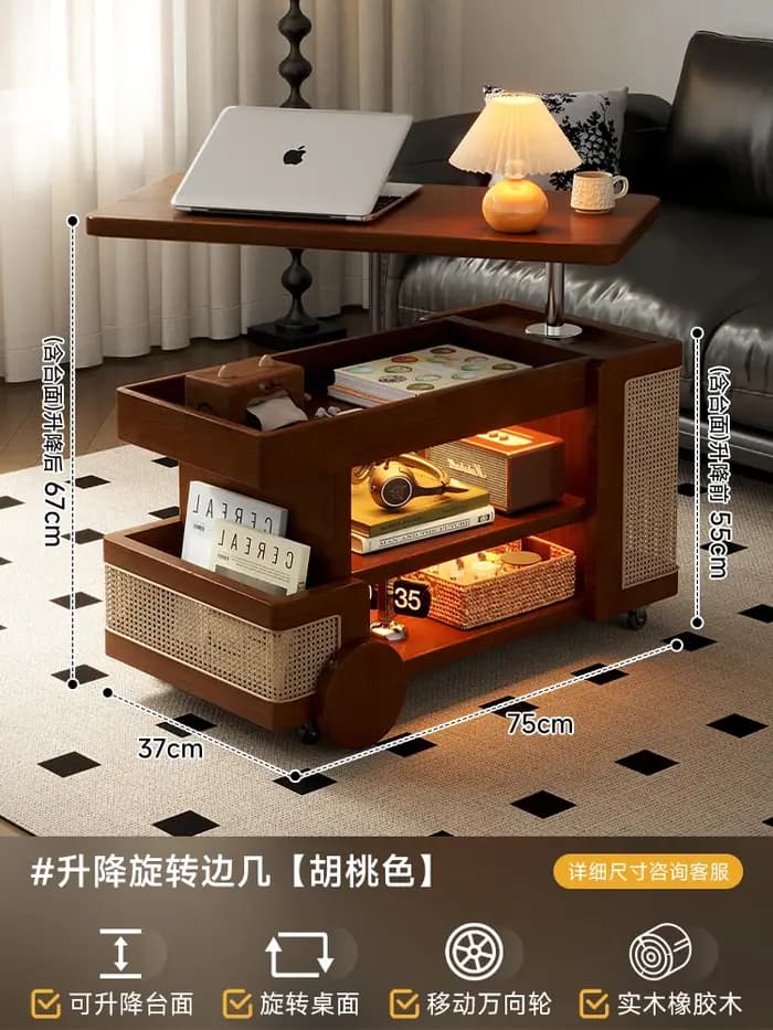 Roulettes De rangement Table basse ornements affichage rotation Glam