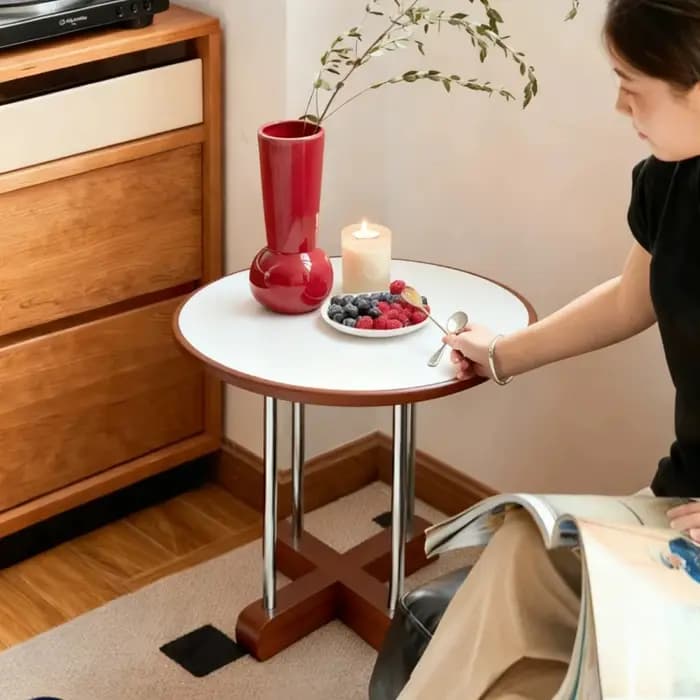 Table basse d'angle vintage style Mid-Century