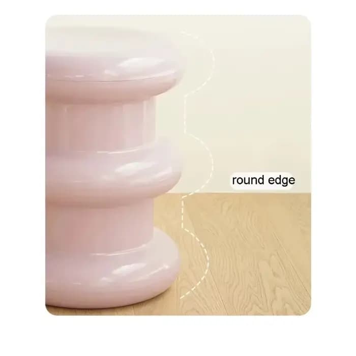 Ottoman tabouret bas Table d'appoint repose-pieds repose-pieds Memphis ABS plastique bord rond Pilas