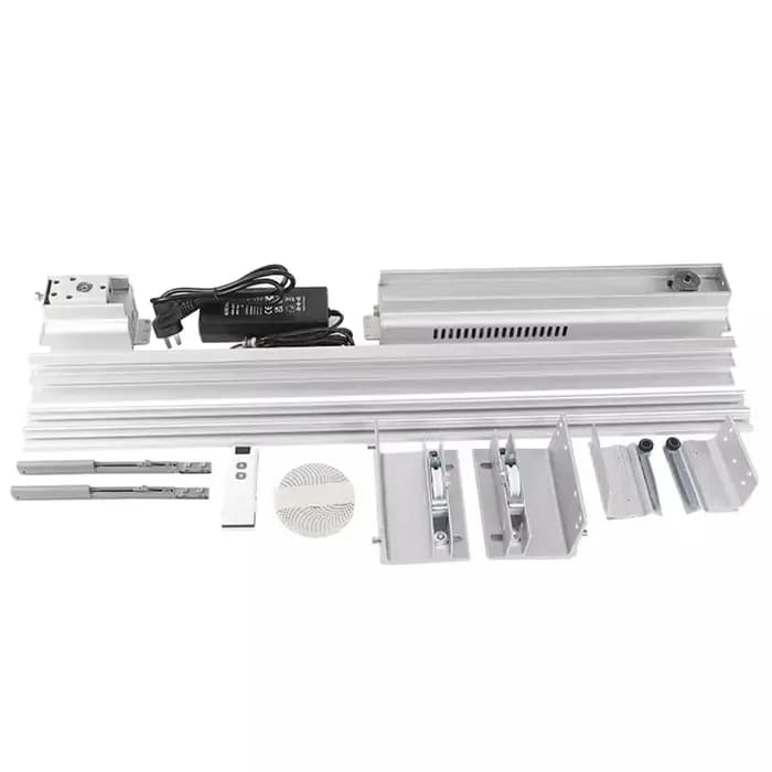 Meuble TV électrique télécommandé avec porte coulissante à liaison plate, commande intelligente, rai