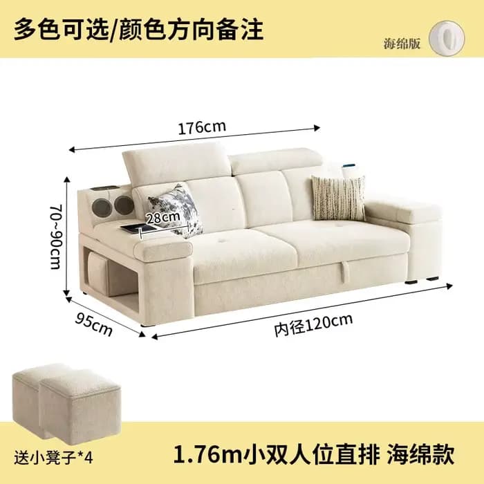 Canapé d'angle électrique rétractable et pliable avec fonction couchage pour hôtel et salon