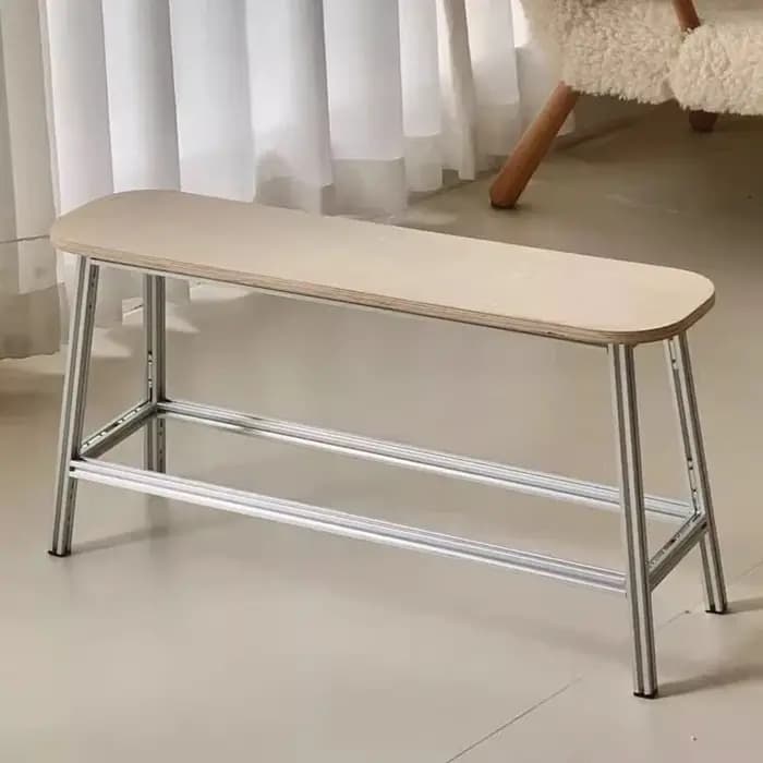 Tabouret en bois Pouf Ottoman moderne en métal, repose-pieds d'entrée de salon, couloir, repose-pied
