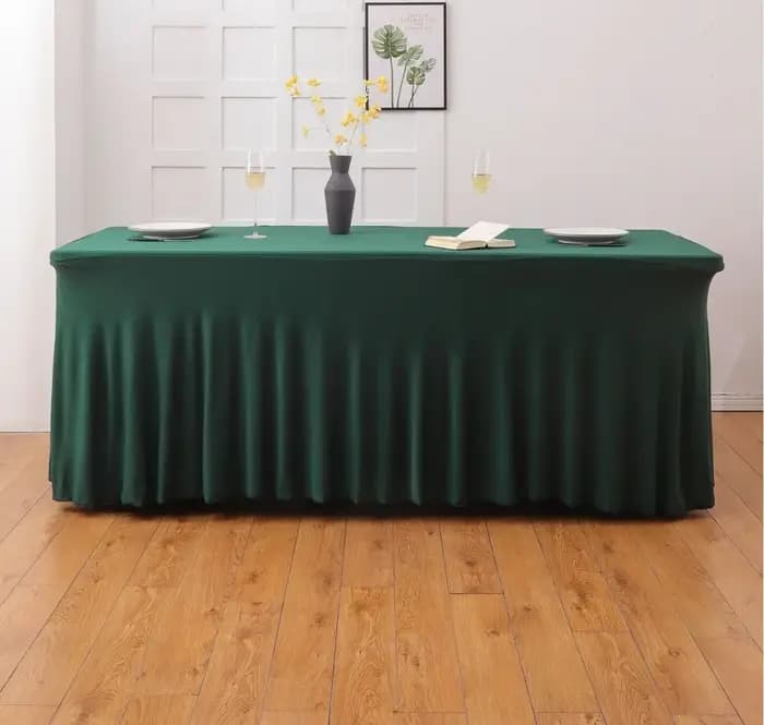 Nappe élastique hôtel conférence salle de réunion bureau Long Rectangle lourd lait soie méduse couverture de Table décoration de mariage