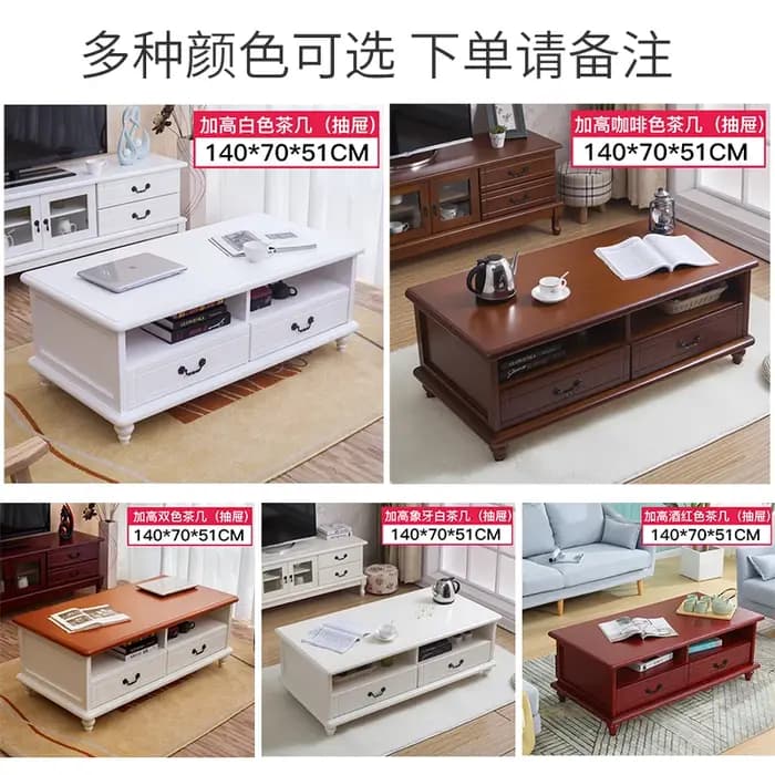Table basse De luxe moderne beauté avec tiroirs Rectangle Table basse élégante européenne Unique Bou