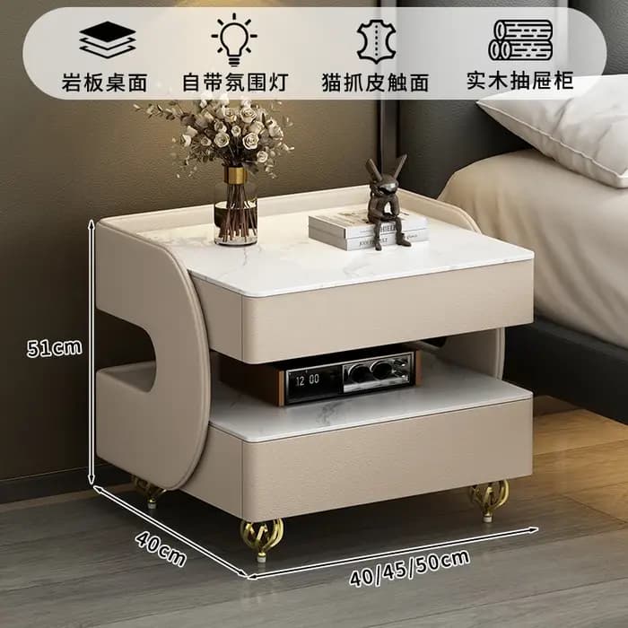 Tables De Nuit design moderne avec serrure Table De Chevet esthétique minimaliste Premium pieds en métal Glamour