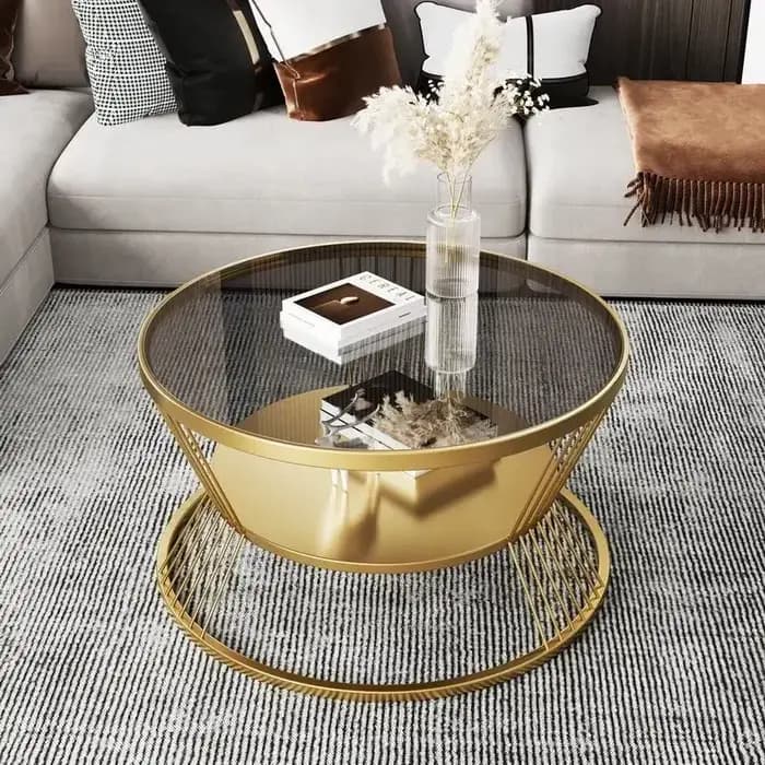 Petit appartement salon rond ménage minimaliste Mini Table moderne lumière luxe