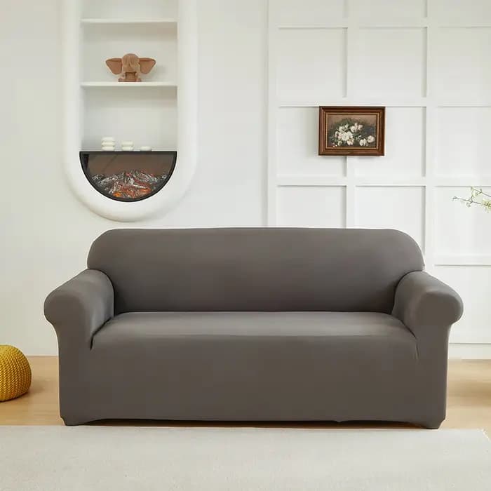 Housse de canapé extensible, couleur unie, douce, antidérapante, anti-poussière, protection de meubl